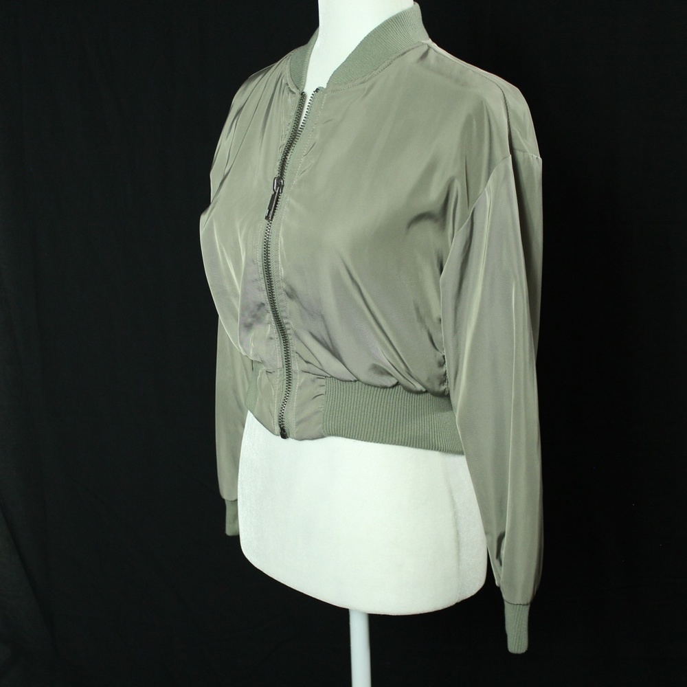 Ashley by 26 International Outerwear | Army Green Bomber Jacket | Sz S - Picture 4 of 13